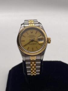ROLEX LADIES DATEJUST 69173 18K TWO TONE STAINLESS STEEL AUTOMATIC WATCH.