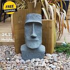 Large Faux Stone Easter Island Moai Head Monolith Statue Garden Tiki Bar Decor