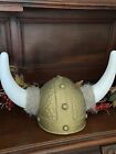 Norseman Viking Halloween Costume Hat Helmet Fur Horns Thor