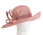 Large Wide Brim Dusty Pink Sinamay Ladies Racing Hat 100% Australian Seller