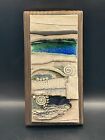New ListingStudio Art Pottery Handmade Wall Hanging Abstract Green Blue Black Signed