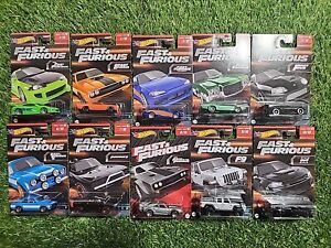 Hot Wheels Fast and Furious Series 1 Basic Themed Set of 10