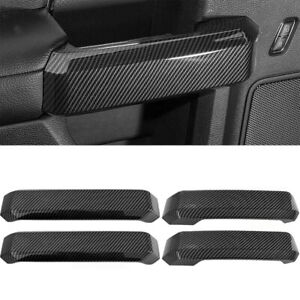 4PCS Inner Door Handles Cover Carbon Fiber Trim Accessories For 15-20 Ford F150 (For: 2017 Ford F-150 XLT)