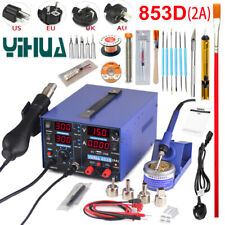 Powerful YiHua 853D 2A Soldering Station with 11PCS Tools for Rework and Repair
