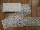 Antique Vtg Lace Wide Valenciennes Trim Flounce Insertion Christmas Holly