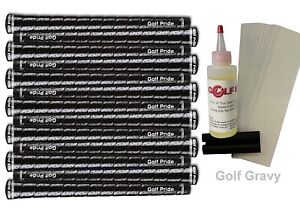 13 Golf Pride Tour Wrap 2g Standard .60 Black 600R Golf Grips + FREE KIT