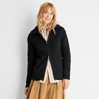 Women's Long Sleeve Solid Zip-Up Collared Cardigan - Future Collective with