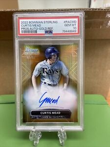 2022 Bowman Sterling Curtis Mead Prospects Auto Gold Refractor /50 PSA 10 PA-CMD