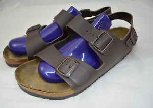 Mens BIRKENSTOCK Milano 2 Strap Brown Leather Sandals Size 45 EU 12 US