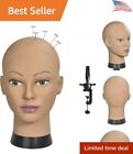 Afro Cosmetology Mannequin Head - Soft Silicone - Bald - Free Clamp - 11