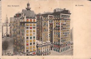 Hold to the light Sky Scrapers ST. LOUIS Antique Novelty Postcard UDB a/t