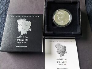 (1) 2021 Peace Silver Dollar with OGP & COA - 21XH