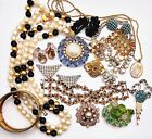 vintage jewelry lot Rhinestones Gold Fill Stunning Signed & Unsigned See Photos