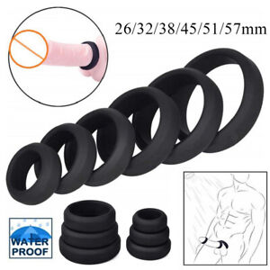 Super Thick Triple Black Penis Cock Ring Set Silicone Adult Sex Toy Products