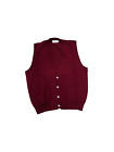 NWT 1X USA Made Burgundy Sweater Vest Button Up 100% Acrylic by Palmland