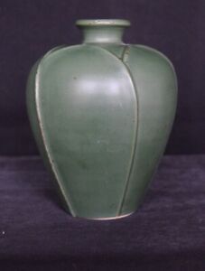 Arts and Crafts Style Green Matte Vase; Possibly Jemerick