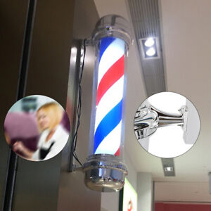 Barber Pole Stand Lamp Shop Sign Light Vintage Light LED Rotating Waterproof 28