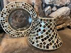 Yankee Candle Shade Mosaic Candle Tealight Holder Plate Set Neutral/Brown/Ivory