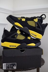 Nike Air Jordan 4 Retro Shoes Thunder 2023 Black Yellow DH6927-017 11.5 DS