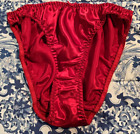 Vintage Unbranded Second Skin Satin Hi-cut panties sz 8/XL