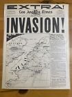 VINTAGE NEWSPAPER HEADLINE ~WORLD WAR 2 GERMAN FRANCE D-DAY INVASION WWII 1944