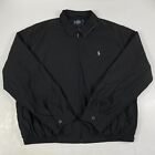 VINTAGE Polo Ralph Lauren Jacket Mens 2XL XXL Black Golf Full Zip Plaid Lining