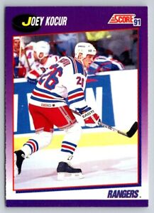 Joey Kocur 1991-92 Score American #92 New York Rangers Hockey Card