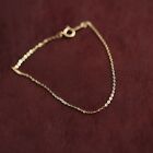 14K Solid Gold Bracelet for Women O-Shape 18cm Cable Chain AU585 Mark