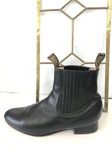 Men's Dress Boots Besserro Black, Double Zipper All Leather SIZE 29/11.5