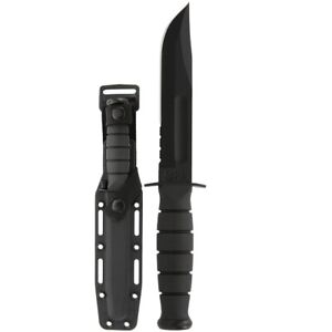 Ka-Bar 1259 Fighting Fixed Blade Knife Black Combo Rubber Handle/Kydex Sheath