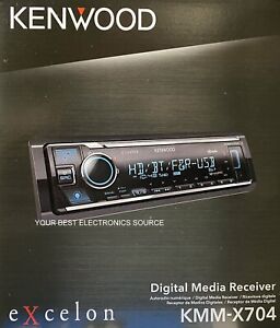 NEW Kenwood KMM-X704 1-DIN Car Digital Media Receiver w/ Bluetooth, HD Radio
