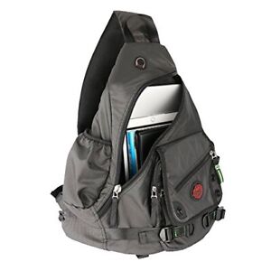Large Sling Bag Laptop Backpack Cross Body Messenger Bag Shoulder A-Black