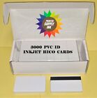 3000 Inkjet PVC ID Cards w/ HiCo Mag Stripes - For Epson & Canon Gafetes carnets