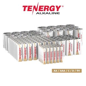 Tenergy ALKALINE AAA AA C D 9V Non-rechargeable Batteries LOT