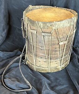 Antique Marching  Drum Wood and Skin c. 1900