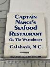 Matchbook Cover. Captain Nance’s Seafood Restaurant  Calabash, NC  gmg Unstruch