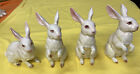 4 Lefton H880 White Bunny Rabbit Figurines Albino Vintage Easter Japan