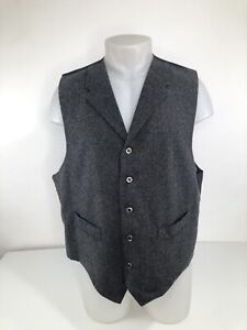 FRONTIER CLASSICS - Herringbone WOOL BLEND Western XL Cowboy Vest - EXCELLENT