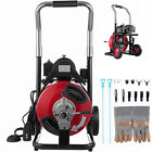 100FT Electric Sewer Snake Drain Auger Cleaner Cleaning Machine W/Cutters,Gloves