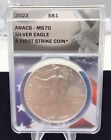 2023 ANACS MS70 SILVER EAGLE A FIRST STRIKE COIN