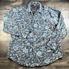Territory Ahead Long Sleeve Shirt Mens XXL Blue Paisley Floral Button Up Casual