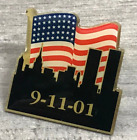 9-11-01 Twin Towers American Flag Remembrance Lapel Hat Jacket Backpack Pin 911