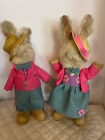 vintage Mr & Mrs Rabbit/real fur/dressed