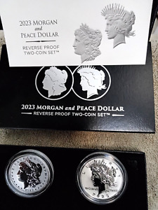 2023 US Mint Morgan & Peace Silver Dollar Reverse Proof 2 Coin Set
