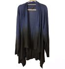 Torrid Plus Size 5 5x Soft Open Knit Cardigan Black Blue Ombre Draped Top Women