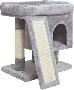 Small Cat Tree for Indoor Cats, Cat Tower with Scratching Post, Modern Activity