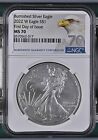 New Listing2022 W Silver American Eagle S$1 Burnished NGC MS70 First Day Of Issue #936