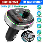 Bluetooth5.3 Car Adapter FM Transmitter USB AUX Radio Handsfree MP3 Music Player