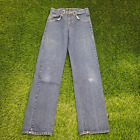 Vintage 90s LEE Straight Jeans 28x32 (Tag 30x34) Faded Indigo Dark UNION Made