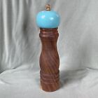 Pioneer Woman Pepper Grinder Mill Turquoise Carved Acacia Wood